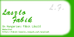 laszlo fabik business card